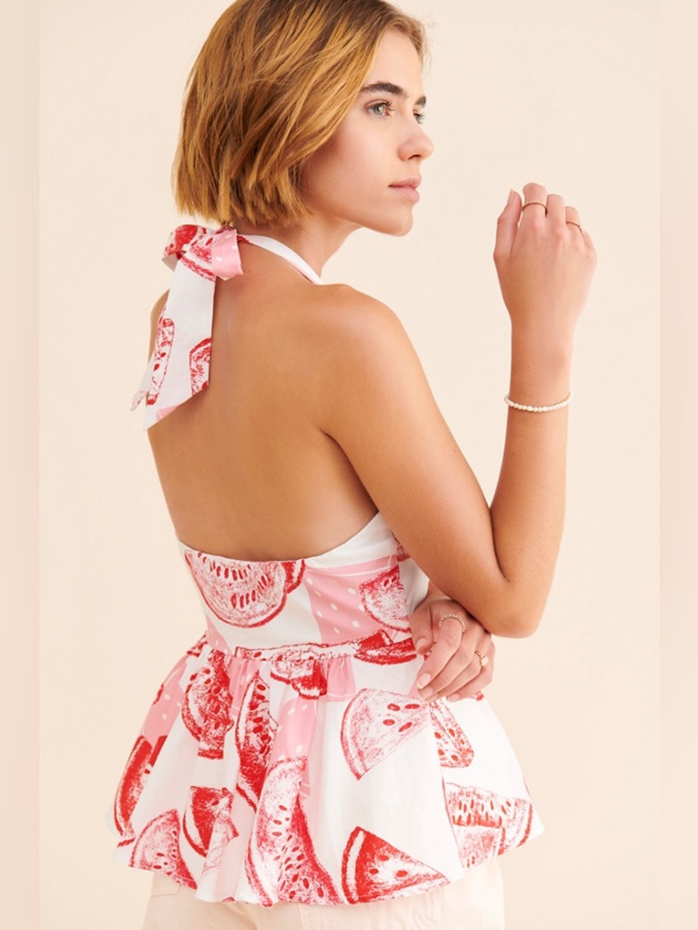 Eva Franco Fruity Halter Top - Watermelon Print - Picture 2 of 5